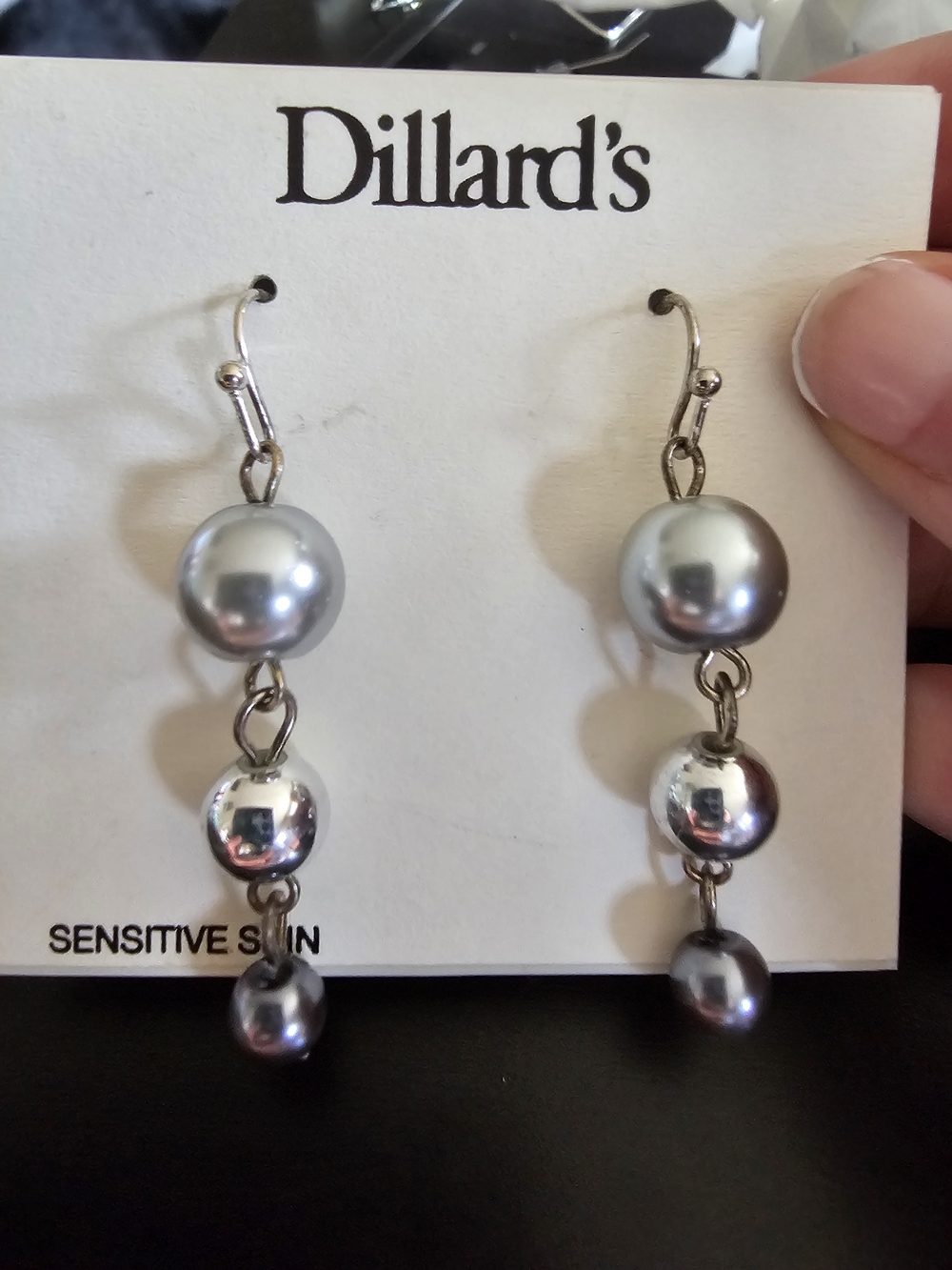 Dillard's Silver-Tone Pearl Drop Earrings